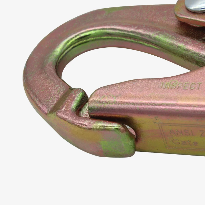 JENSAN Custom High Quality 23KN Safety Snap Hook Steel Double Lock Forge Snap Hook Climbing Carabiner for Protection