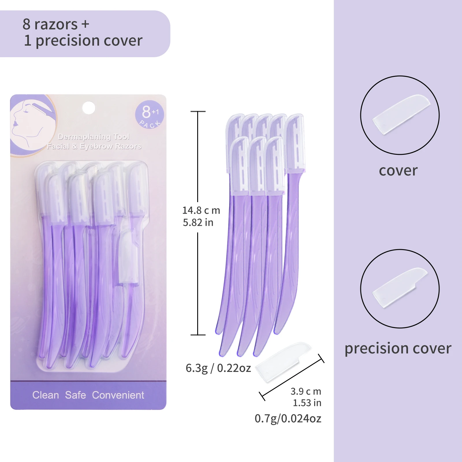 Face Razor Peach Fuzz Remover Multipurpose Eyebrow Razor Exfoliator Dermaplaning Tool Women Razor