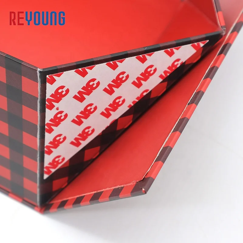 Custom Red And Black Squares Magnetic Book Boxes Packaging Newborn Shoes Gift Box For Sets With Lid
