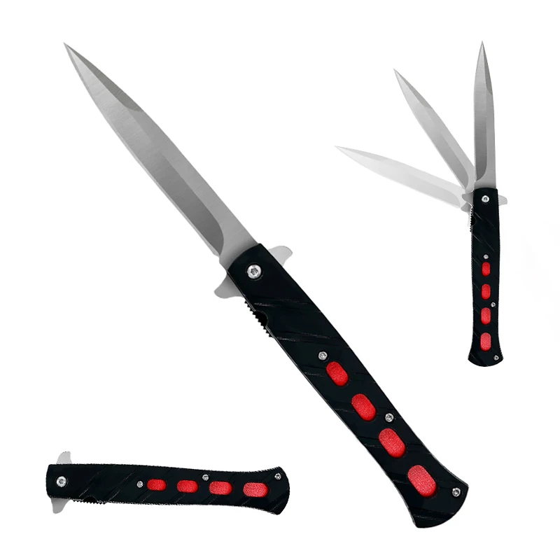 Складной карманный нож, персонализированный клинок из нержавеющей стали с нескользящей ручкой, для ежедневного использования, кемпинга, охоты, выживания