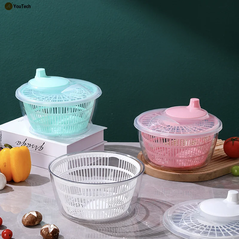 Household manual vegetable washing dehydrator kitchen fruit quick shake water drain basket