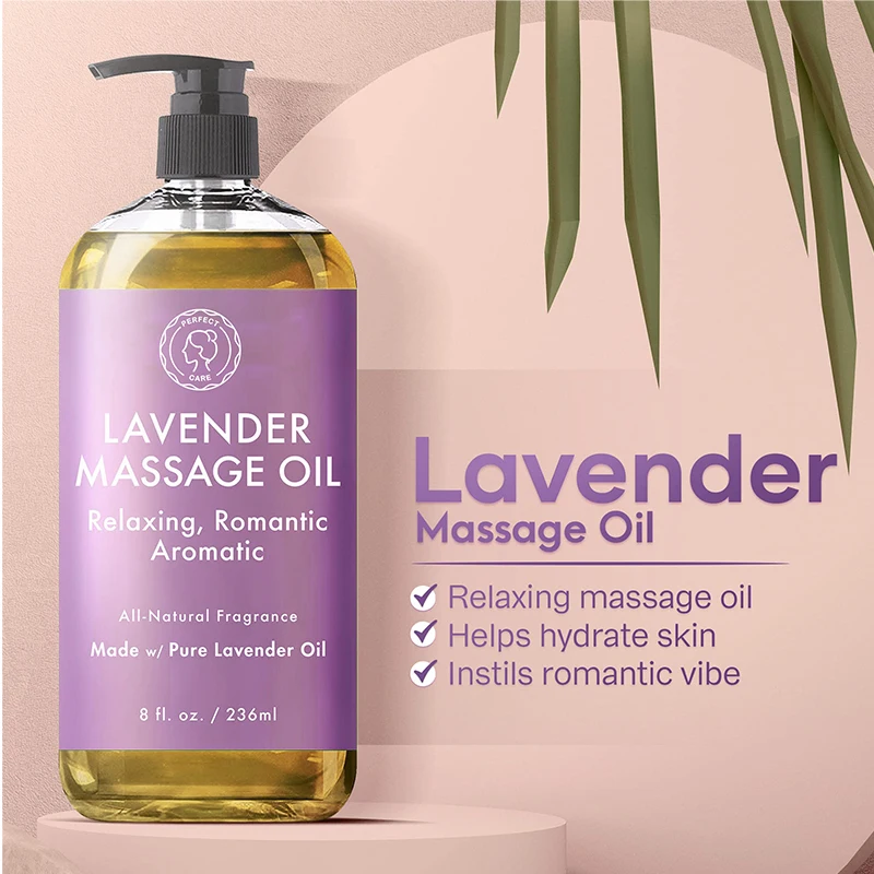 Private Label Organic Lavender Essential Oil For Spa Hot Slimming Oil Massage Body Anti Cellulite Massage Oil
