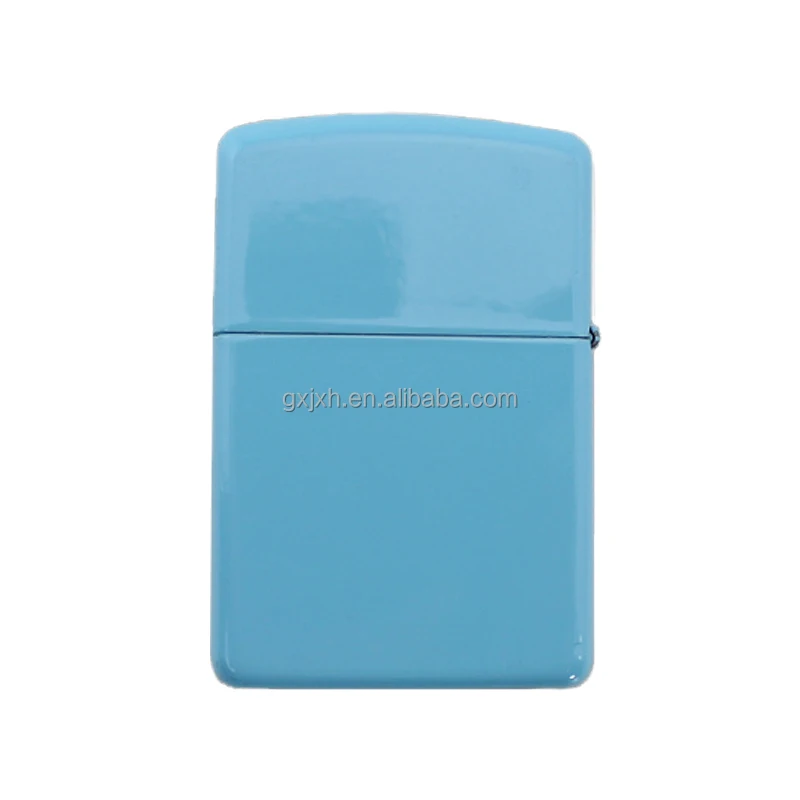 Promotional customized made refillable lighter blank sublimation metal lighter with case for business gift