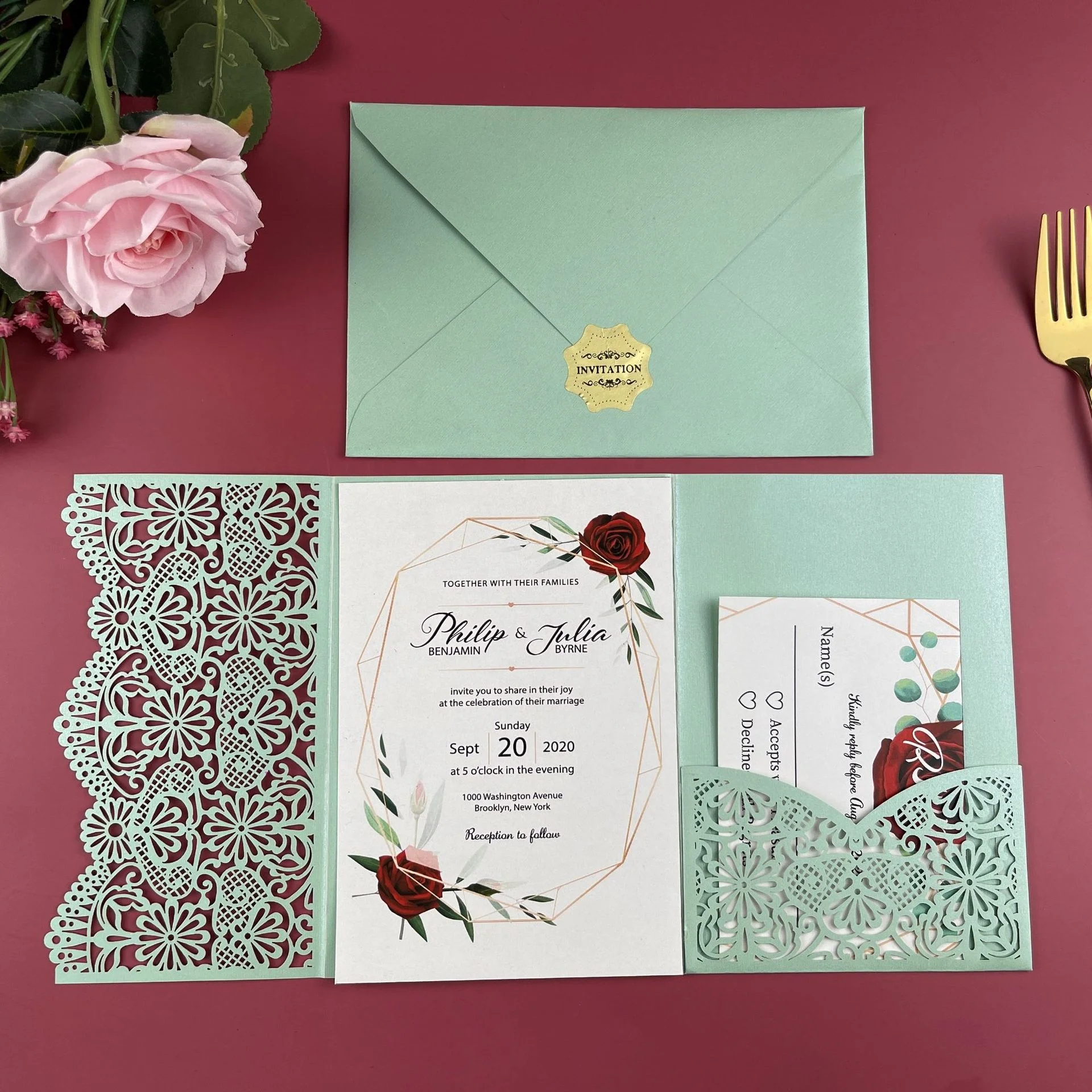 Wholesale Luxury Laser Cut Wedding Invitation Card Good Quality Mariage Hollow Flowers Wedding Cards Customized Wedding Card Inv