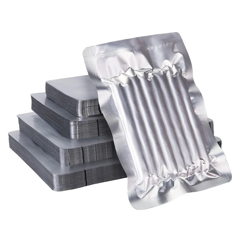 Silver Color Stand-Up Pouch Bag Customizable Size Aluminum Foil Vacuum-Sealed Food Packaging for Canned Food PET Plastic