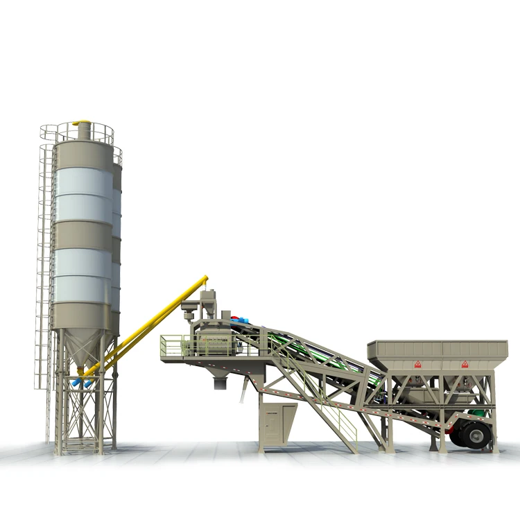 
HZS75A Mini Mobile Concrete Batch Plant For Sale 