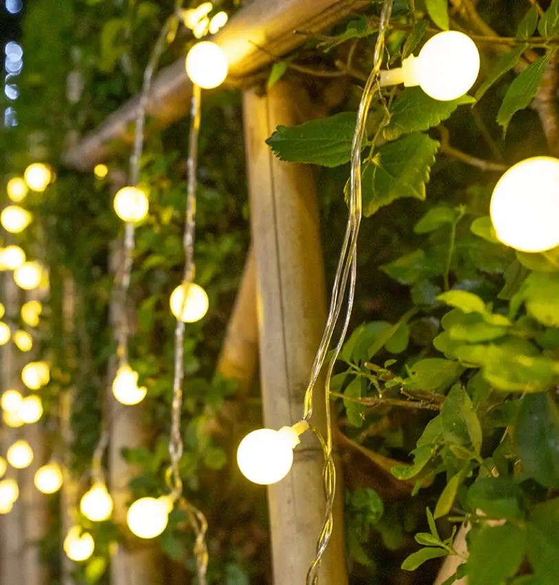 5MM LED wide angle green wire Christmas string light 70 counts