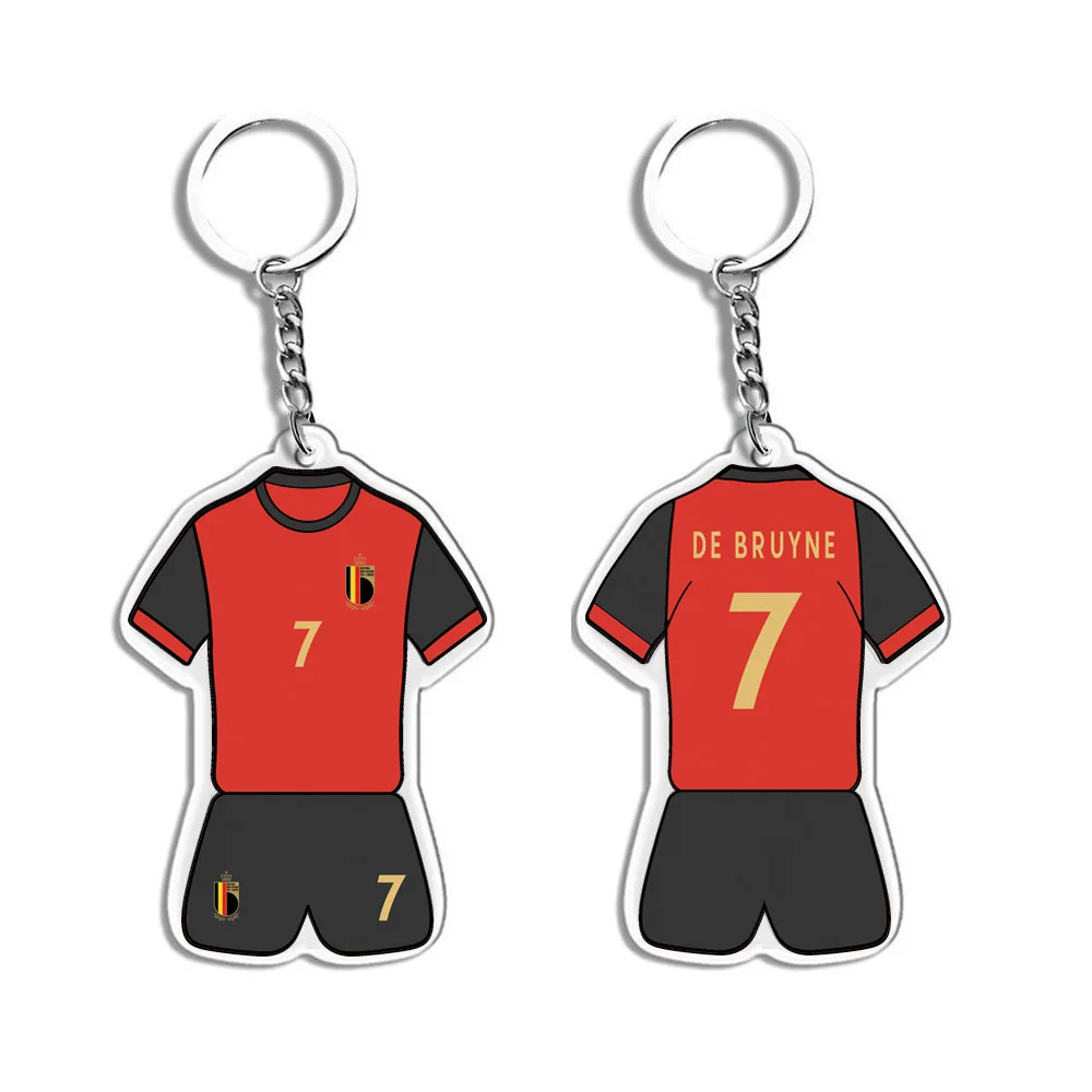 Soccer Club Acrylic Keychain Pendant Souvenir Soccer Football Star Jersey Keychain Sports Small Gift Messi Ronaldo Neymar Yamal