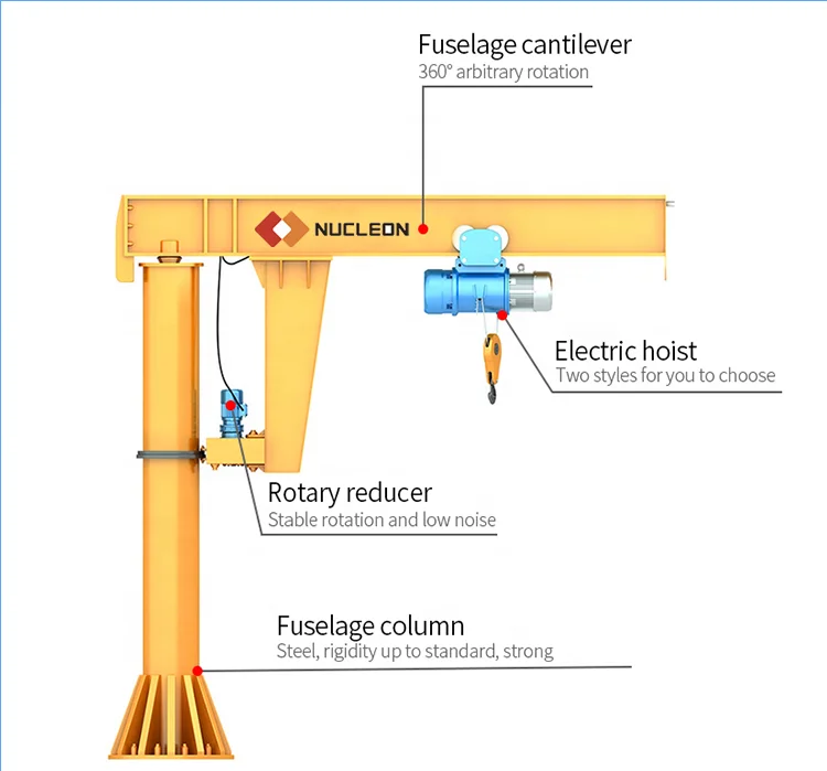 Wall Cantilever Crane Swiveling Crane Free Standing small 500kg jib crane for sale