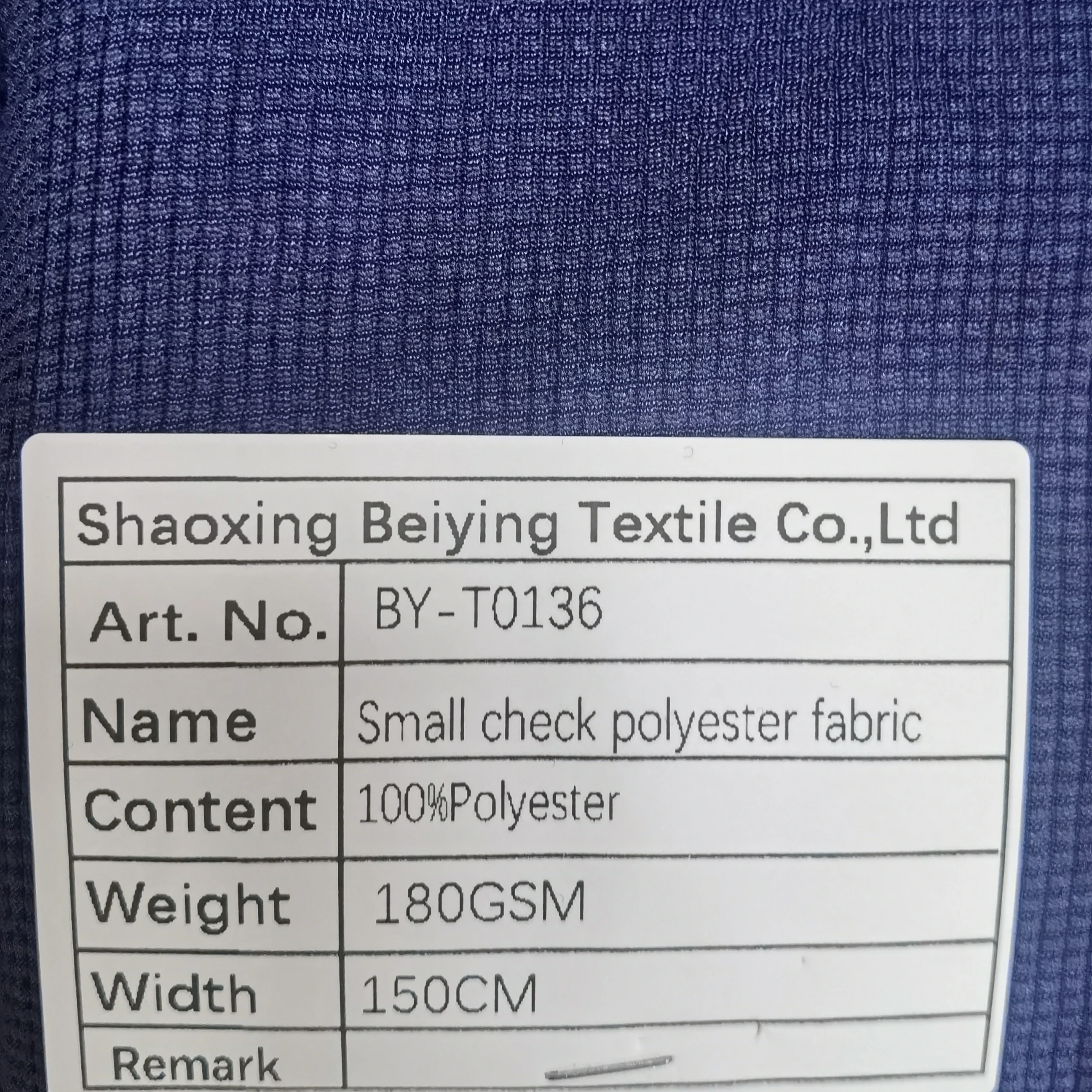 BEIYING Popular Polyester Recycled polyester small check  grid waffle fabric for sport-wear and polo shirt fabric
