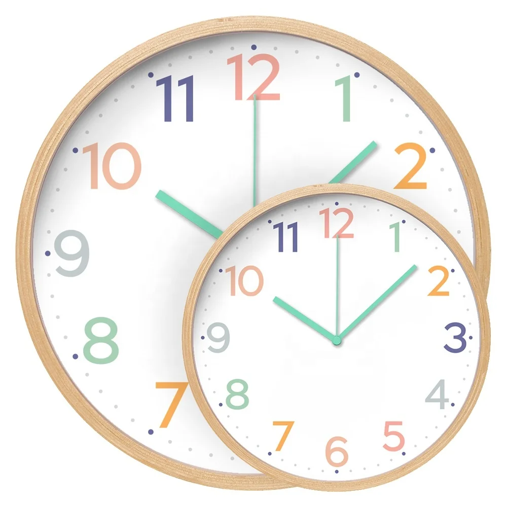 Hot Sale 10inch modern nordic custom wooden wall clock home decoration