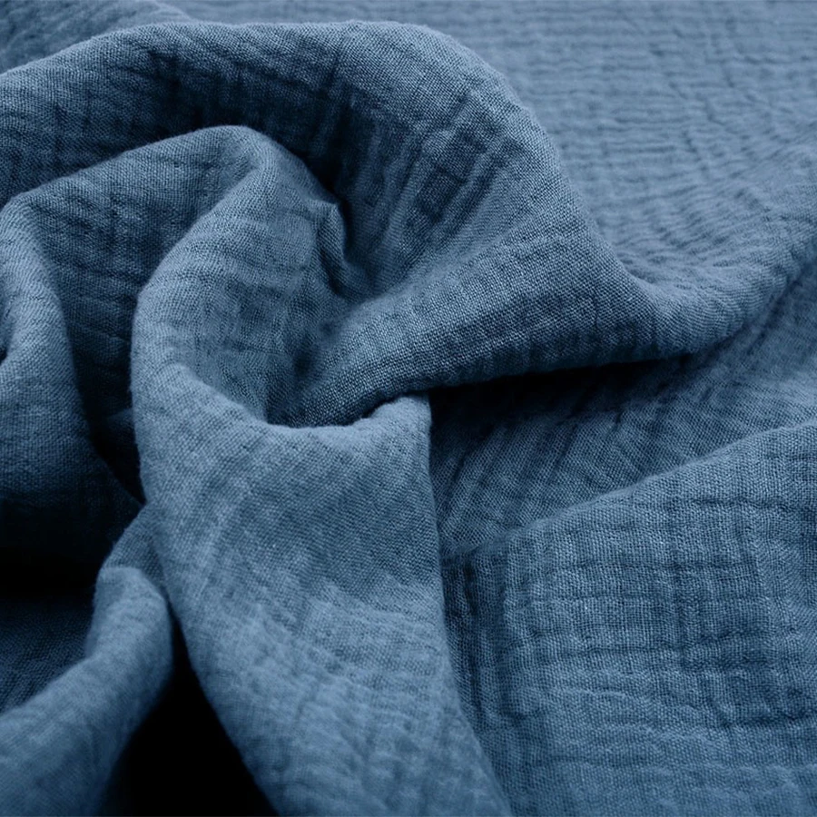 eco material double layer Colorful crinkle gauze Cotton Fabric for Baby