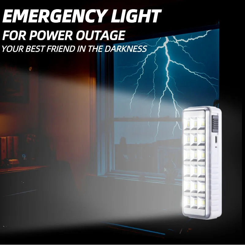 Benin Ghana Malaysia Stock 3V Battery 18 SMD LED USB Rechargeable Camping Emergency Lamp ABS Body