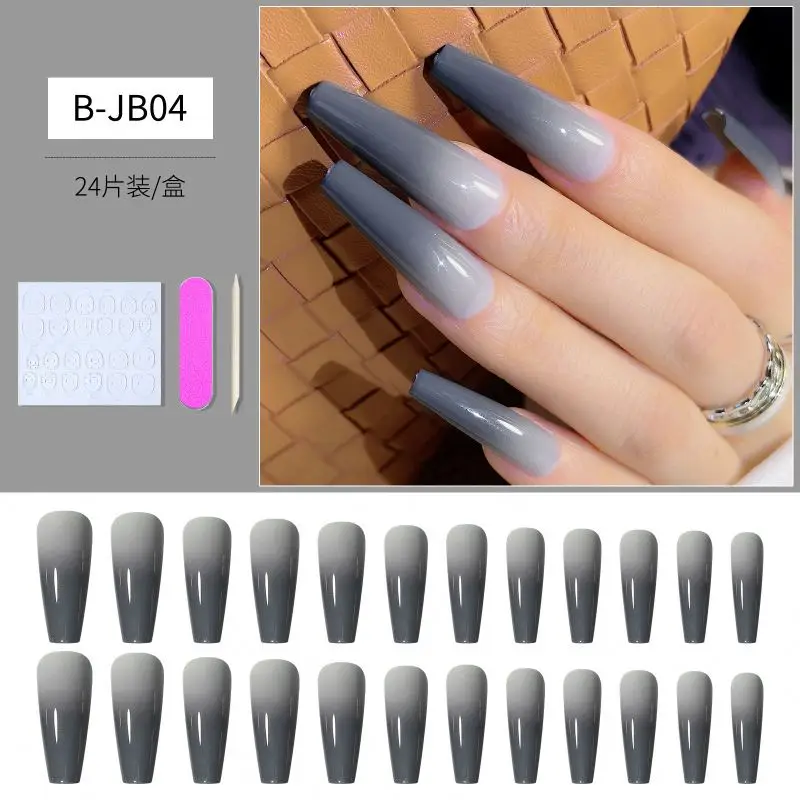 Wholesale tip nail Multicolor Reusable ABS Acrylic Hand Made long Plain Red Extendo Press On Nails