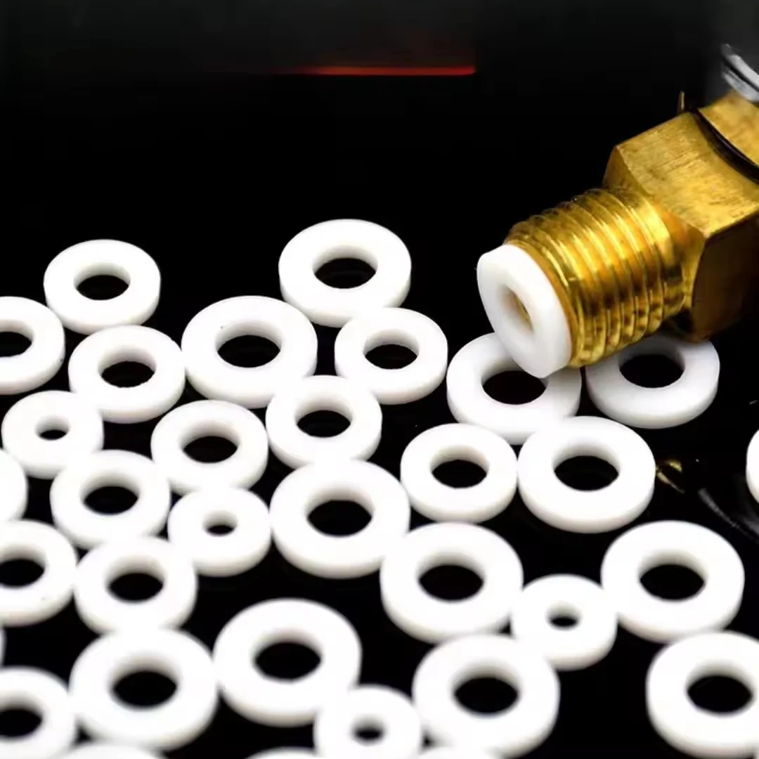 High quality filled PTFE gasket high temperature resistant white PTFE gasket  pressure gauge gaskets