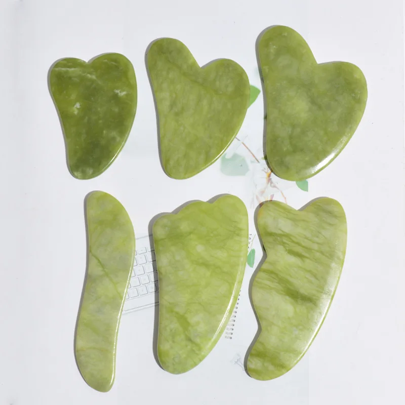 Xiuyan Jade Gua Sha Board Gouache Spatula Natural Jade Massage Facial Massager Acupuncture Therapy Spa Tools Face Roller