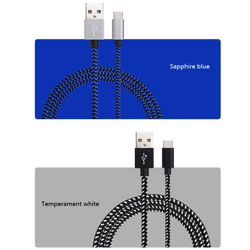 Новый мобильный телефон кабель для передачи данных usb для быстрой зарядки смешивания нейлона для apple, android type-c кабель для быстрой зарядки передачи данных 1m/2m