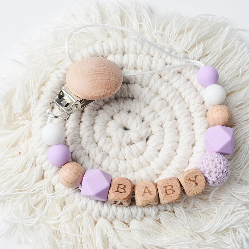 Pacifier Clips Chain Dummy Clip Silicone Beads Beech Pacifier Holder Nipple Soother Chain Infant Baby Feeding Baby Accessories