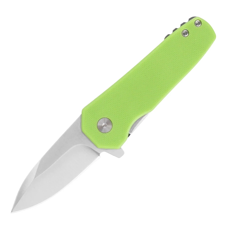 Hot Sale Popular D2  steel blade green G10 Handle Survival Folding Pocket Knife