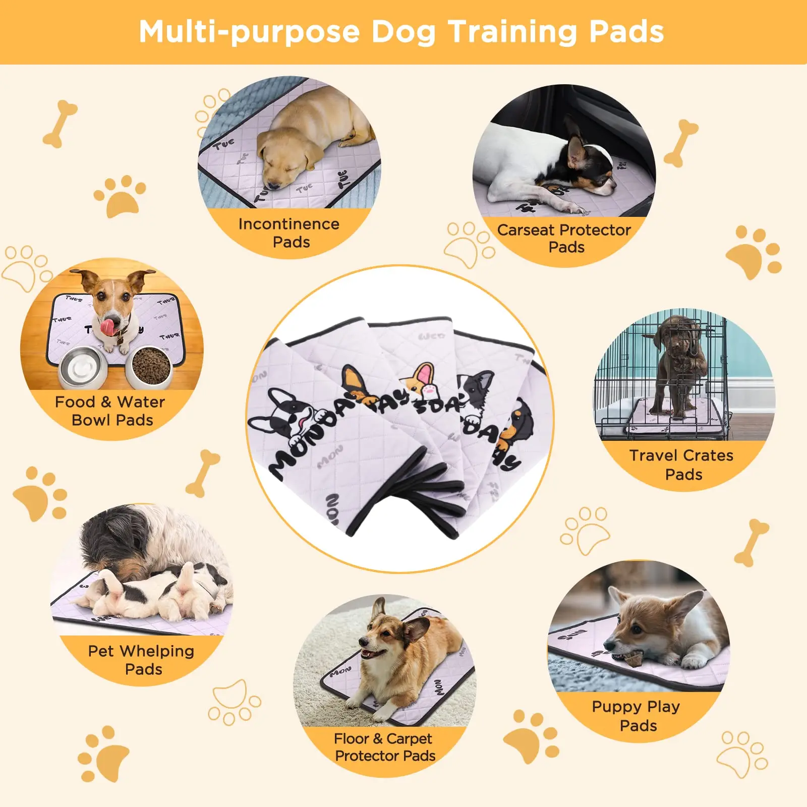 YK Large Size Customized 4 Layer Super Absorbent Waterproof Non Slip Reusable Washable Training puppy Dog Pet Pee Pads