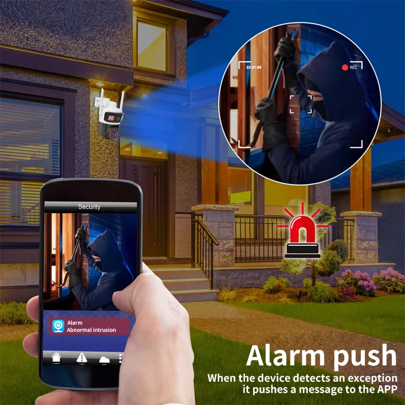 VESAFE New Product Outdoor 4g Three Screen Solar Panel Surveillance CCTV Security PTZ Camera Motion Detection Solar Camera