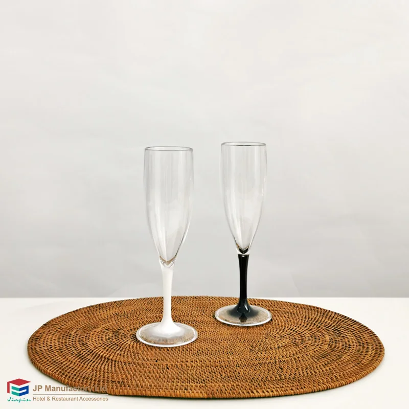 Цветной стебель бокал для шампанского красный черный флейта 5 унций двухцветный