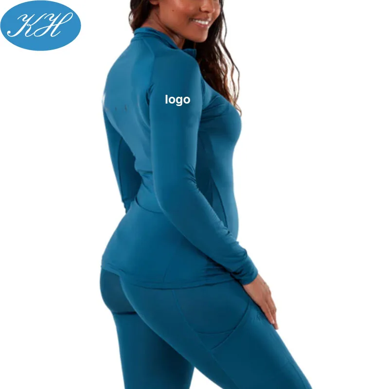 Custom Outdoor Equestrian Clothing UV Protection Stretchy Light Weight Sun Shirts Recycled Baselayer Pants Set