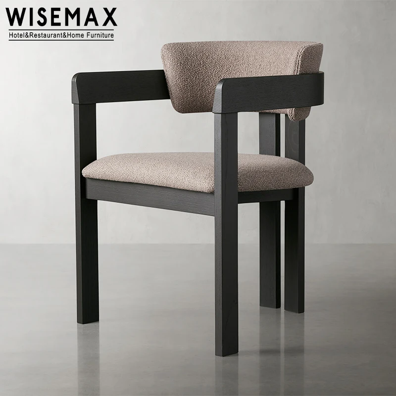 WISEMAX мебель в нордическом стиле из массива дерева обеденные стулья для ресторана плюшевая ткань деревянный обеденный стул столовой