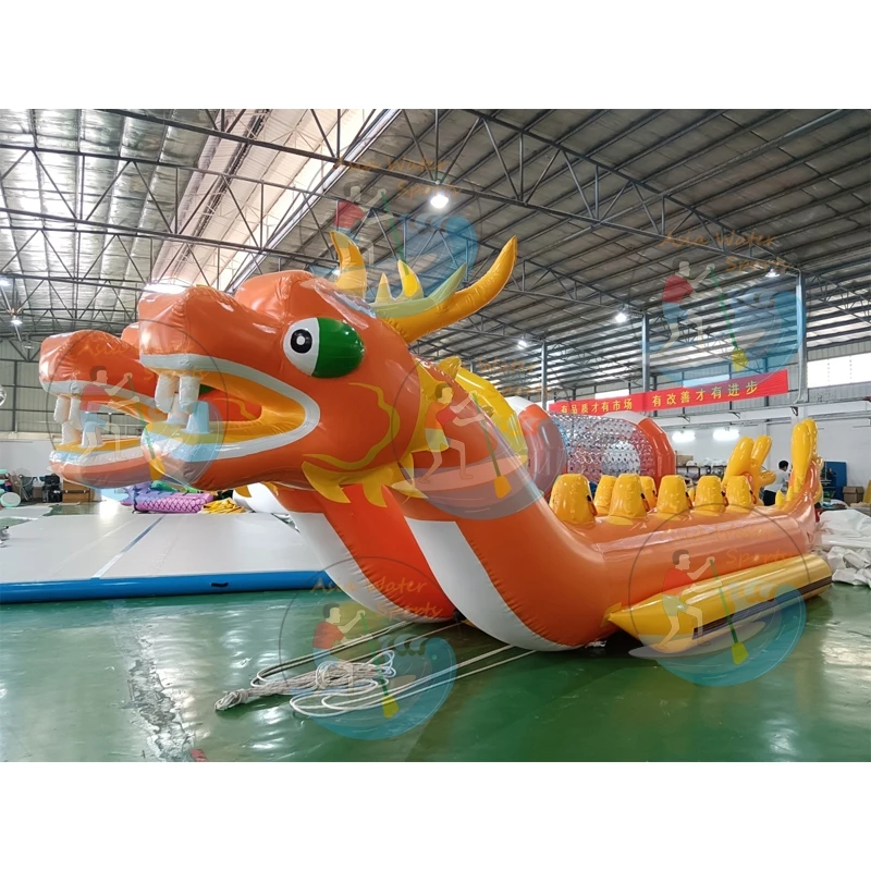 New Style Inflatable Dragon Boat Towable Tube Water Sport Dragon Banana Towable Ski Tube
