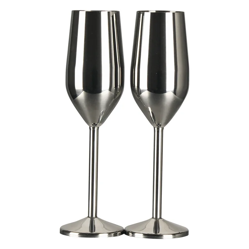 Custom Rose Gold Copper Gold Plated Cocktail Wine Glasses Metal Goblet Champagne Flute Stainless Steel Gin Glass Red Wine Cup