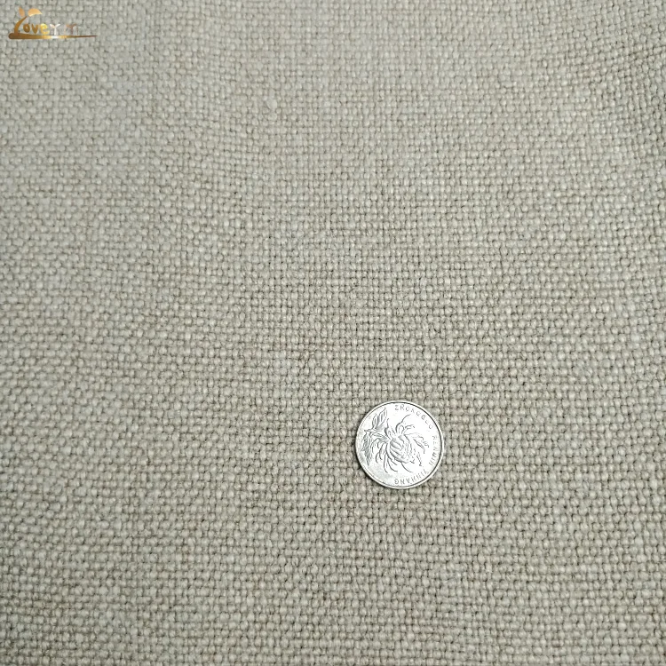 Heavy Burlap Enzymed Stone Washed French Flax Linen Fabric For Sofa