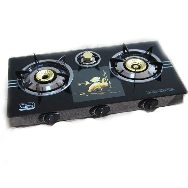
Hot-selling family kitchen supplies glass 2 ring infared whirlwind burner table top gas stove cooker 