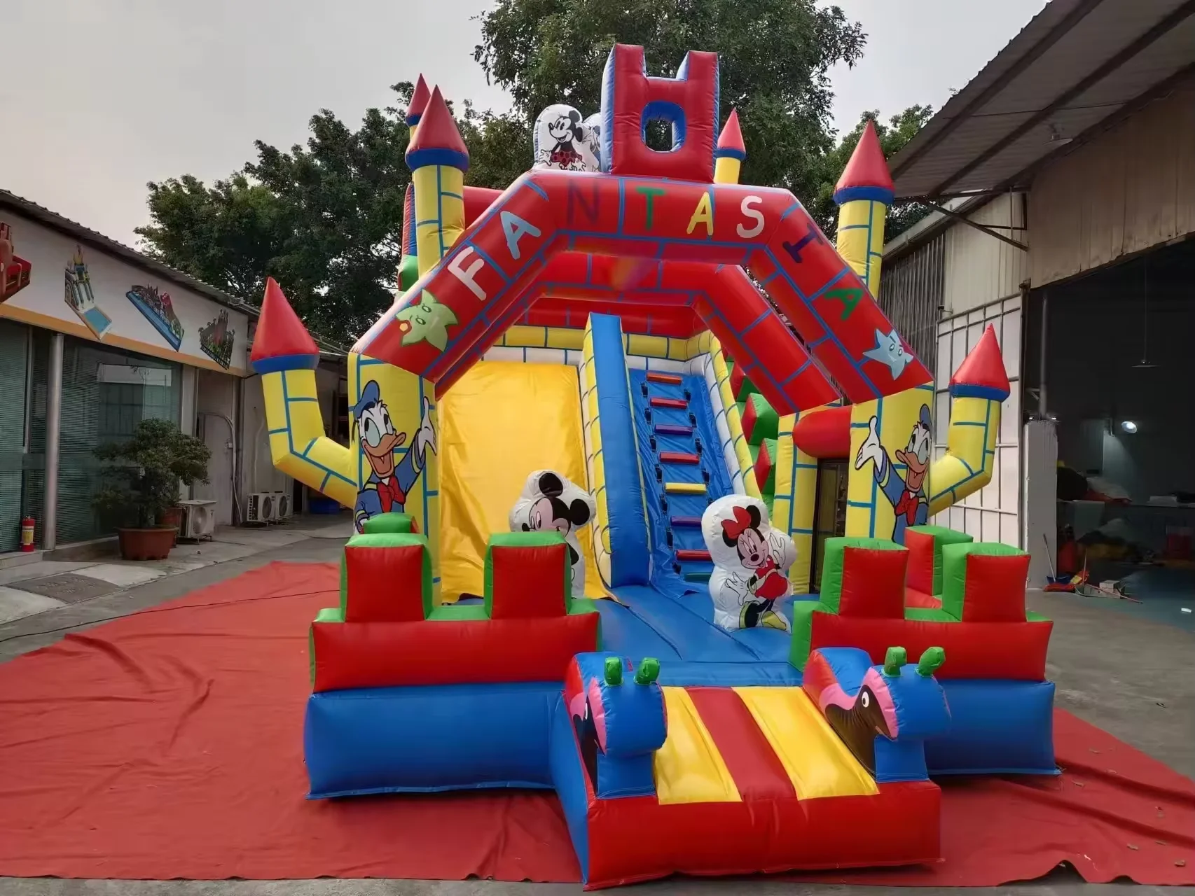 Commercial PVC Inflatable Slide Backyard Party Hot Summer Fun Climbing Inflatable Dry Slide Combo For Kids