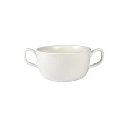 Ceramic Soup Bowl With Plate 12 OZ Corn Chowder Bowls With Handles For Restaurant Hotel