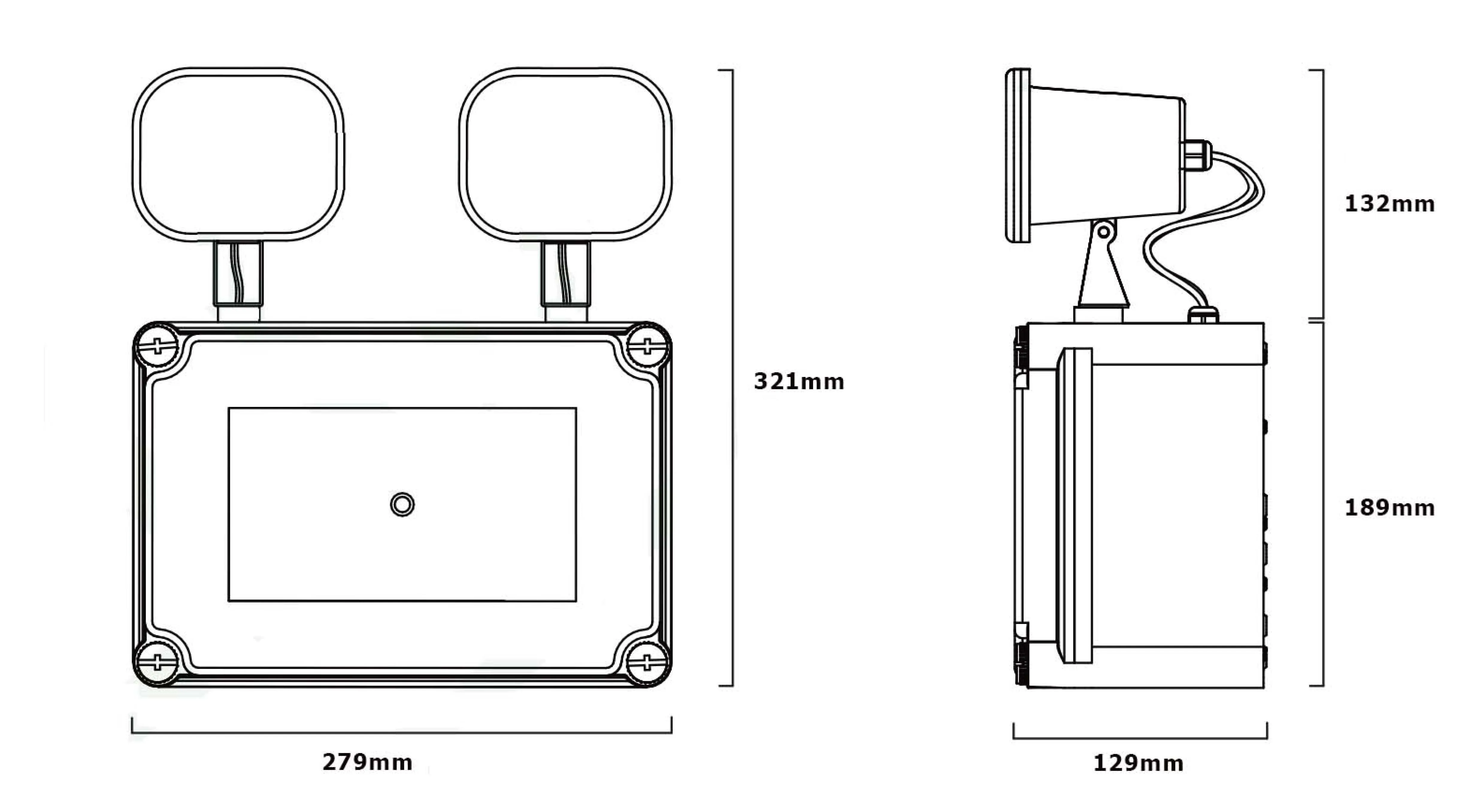 Industrial wholesale rechargeable IP65 Waterproof twin spot emergency light with 3 years warranty