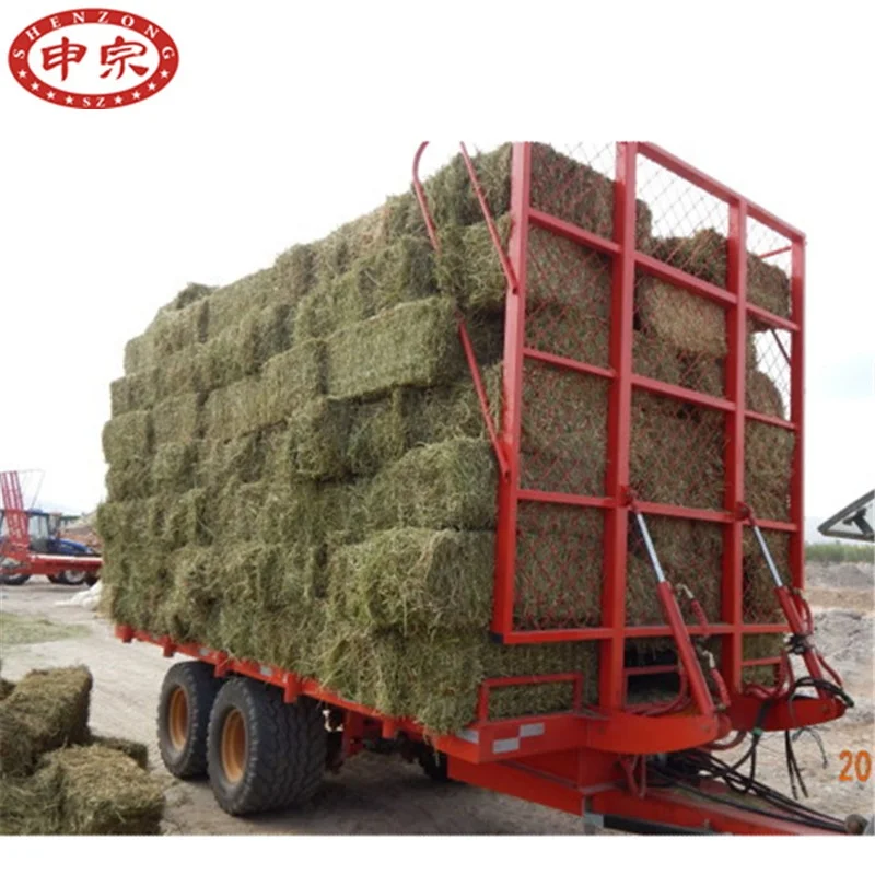 grass bale transport tandem axle farm tractor dump tipping trailer