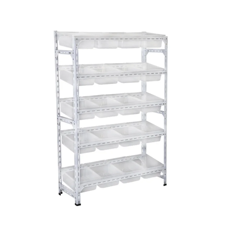 Floor standing candy display shelf supermarket nuts coarse cereals display racks with pp dispenser boxes