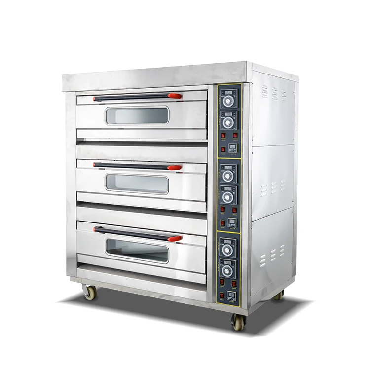 
3 tarys deck oven made in china Commercial Stainless steel pizza bread and cookie Electric Oven 