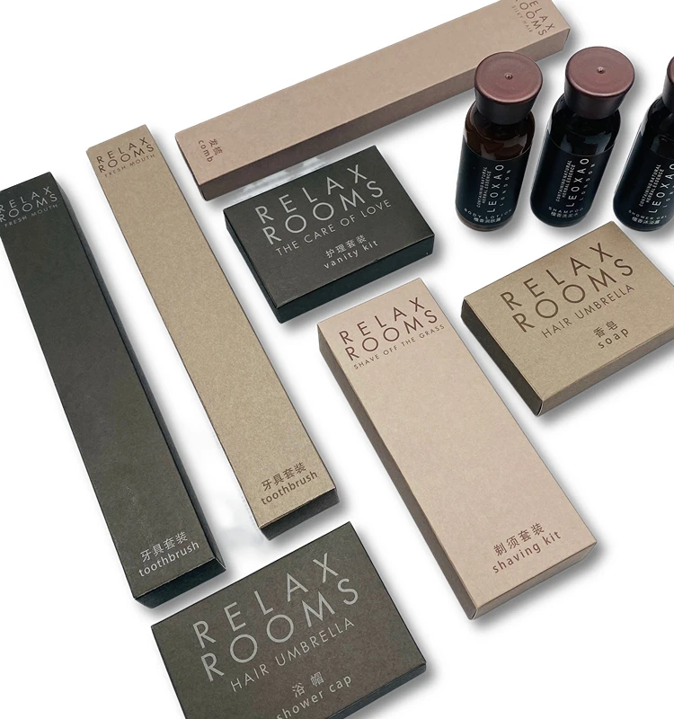 Custom 5 Star Disposable hotel amenities for Hotels Guest Toiletries Kit