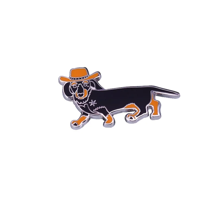Manufacture Hot Dog Dachshund Soft Hard Enamel Pin Custom Logo Rainbow Cowboy Sausage Dog Lapel Pin Badge Brooch Souvenir Gift