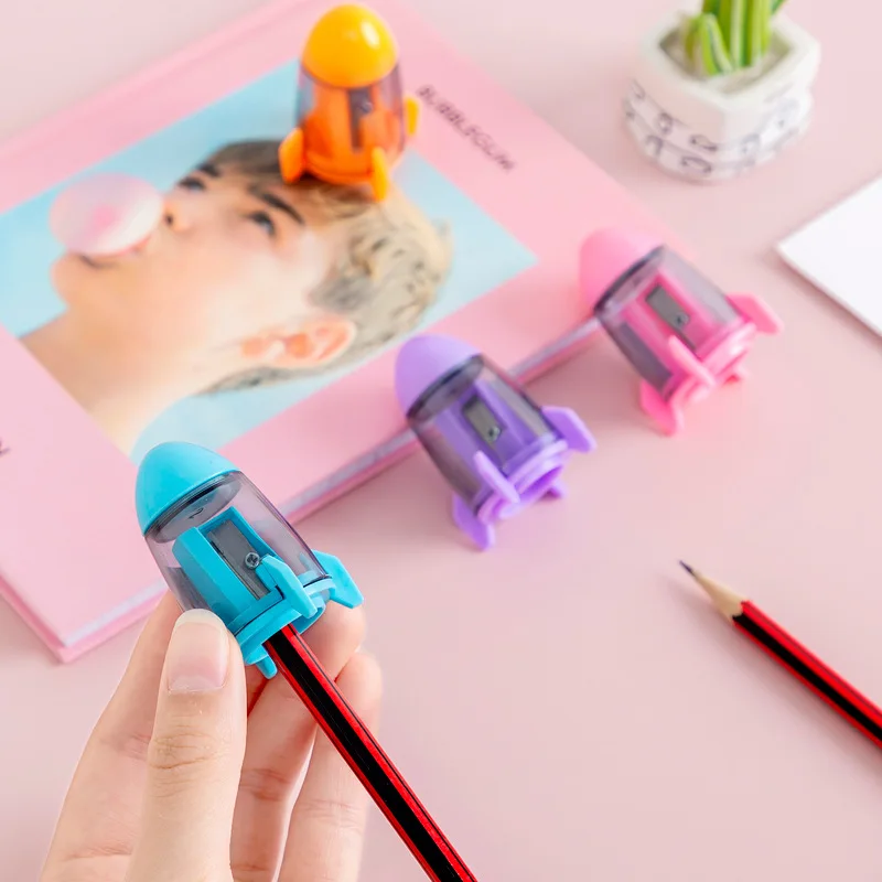 Creative rocket shape single-hole pencil sharpener sharpener pen sharpener student stationery gift prizes