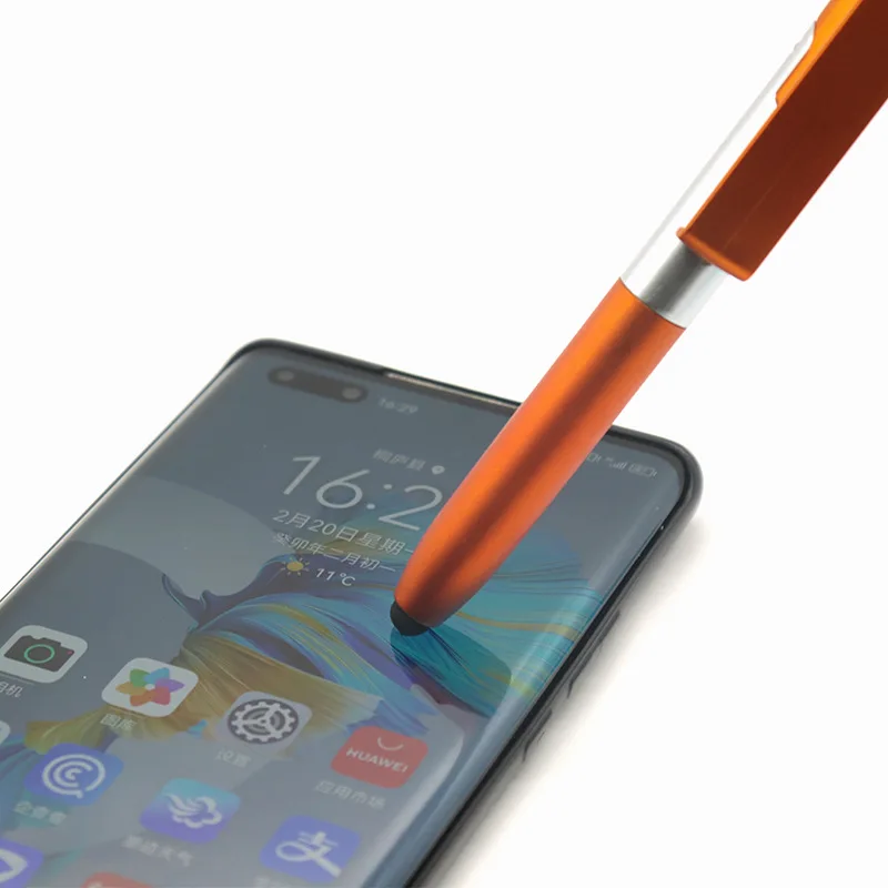 Sale Universal Stylus Pen with LED For Tablet Cellphone 4-in-1 Folding Ballpoint Pen Screen custom Stylus Pen