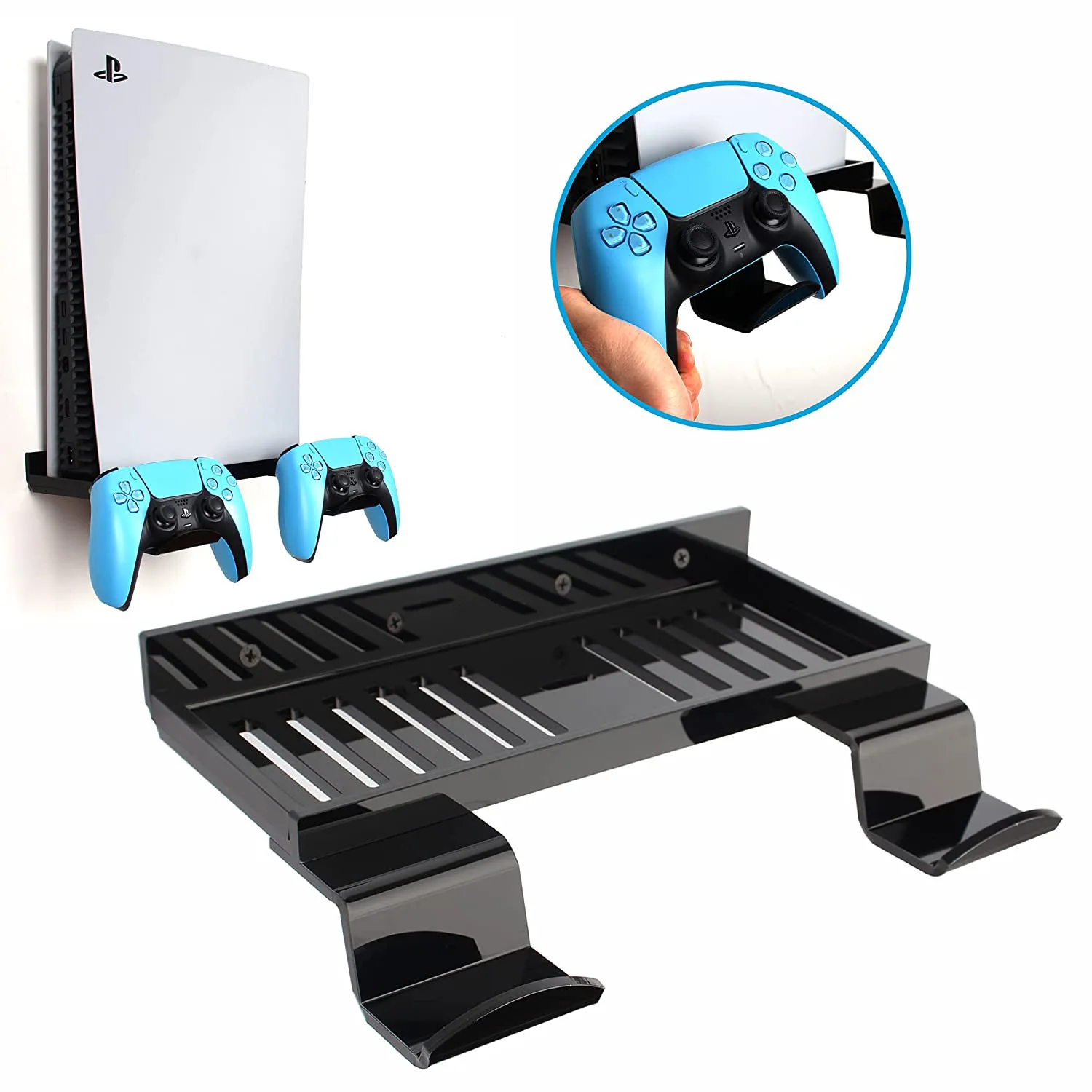 Custom Aluminium Wall Mount Stand Headphone Bracket Holder Game Accessories For PS5 Console And Controller