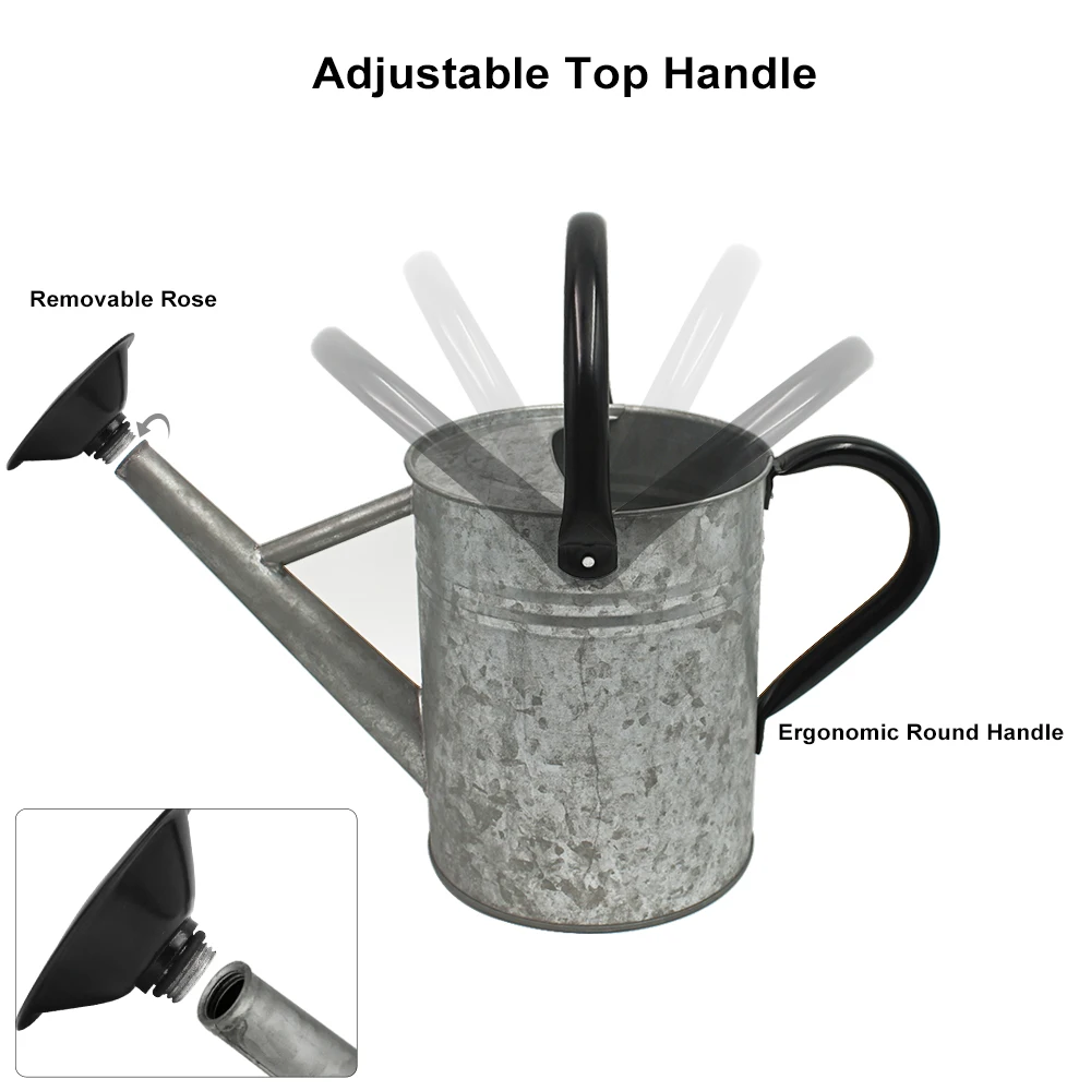 Cesun 1 Galon оцинкованная цинковая металлическая Лейка для улицы винтажная Старинная Мода