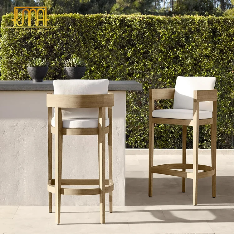 Уличная мебель для гостиной подлокотник Balmain Teak барный стул с подушкой