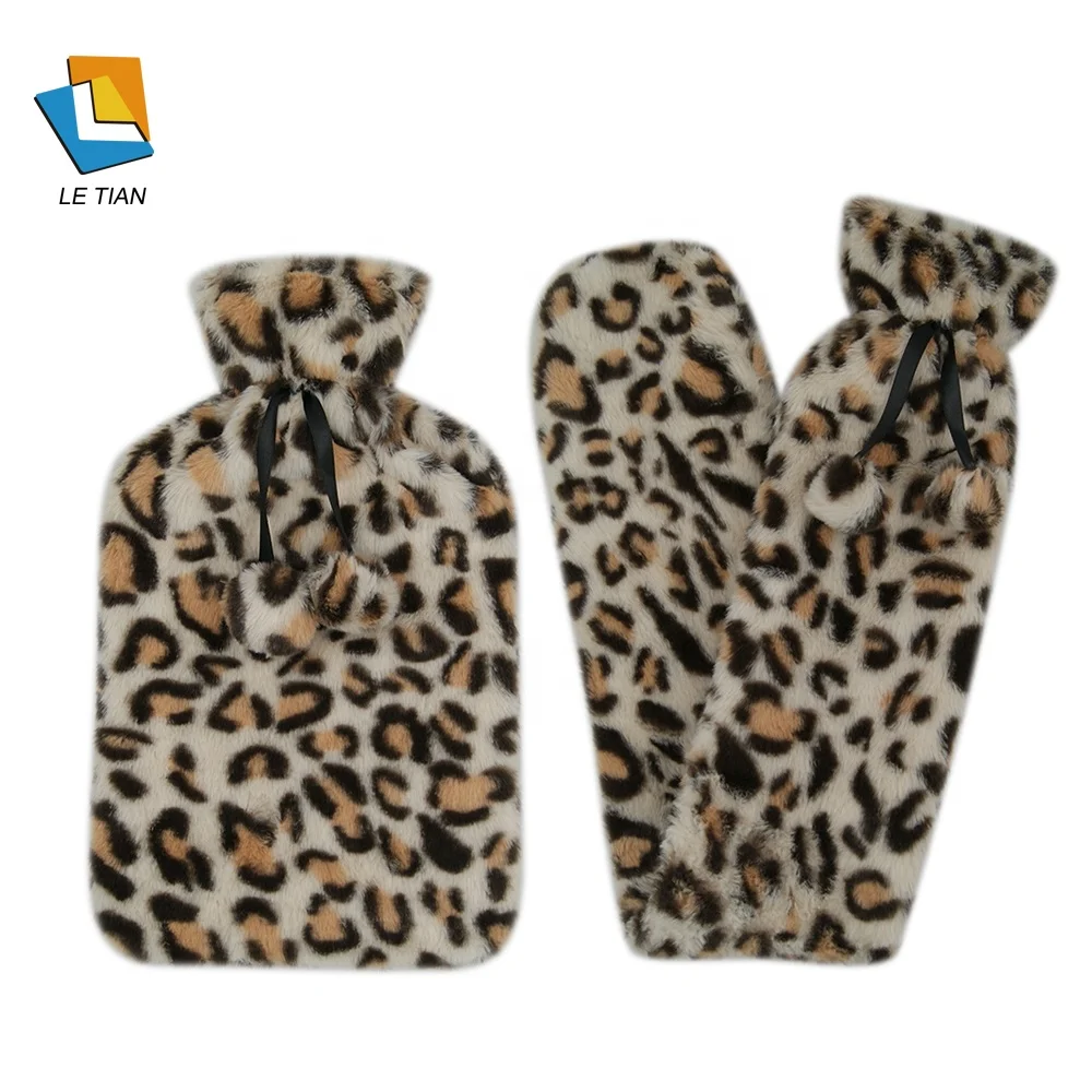 leopard rubber hot water bottle cover