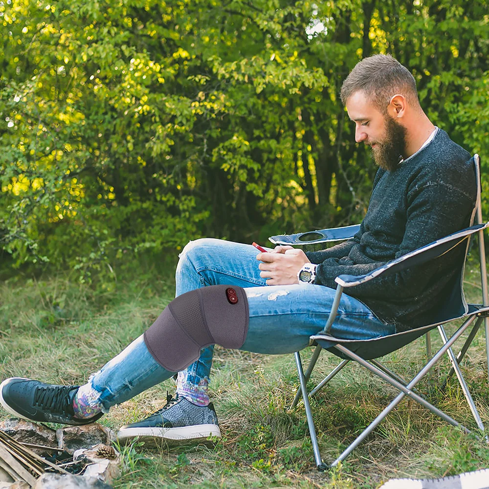 Electric USB Knee vibration massage heat therapy USB electric heating warm knee wrap washable heating knee wrap