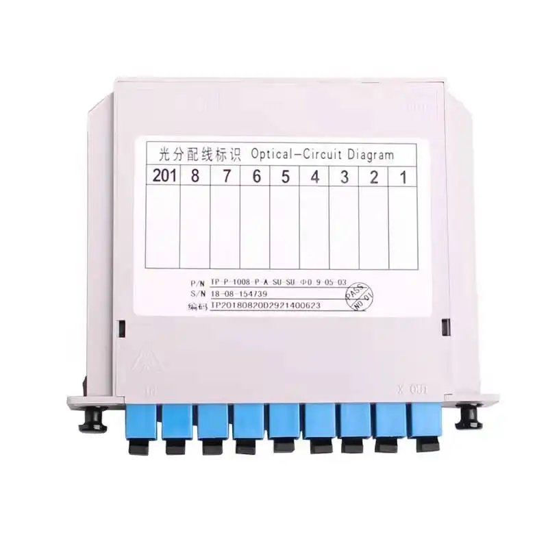 FTTH epon gpon LGX Cassette type 1 4 8 12 16 32 64 128 core SC UPC fiber optic plc splitter 1x8 lgx box