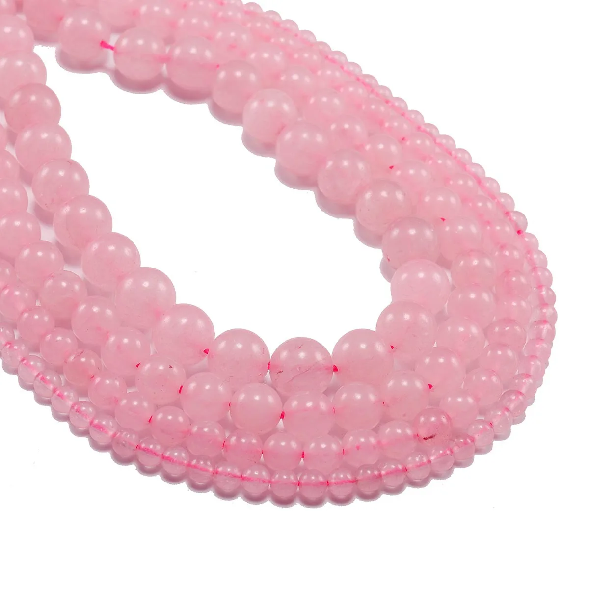 Wholesale 4/6/8/10/12mm Natural Stone Rose Quartz Crystal round Loose Beads for DIY Jewelry Making-Bracelets & Necklaces