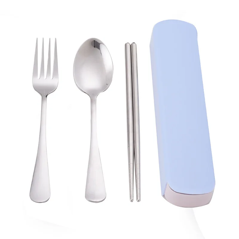 Stainless steel tableware student travel convenience box spoon fork chopsticks set